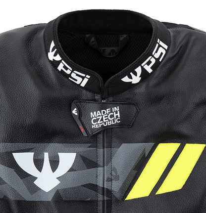 PSI DELTA Zweiteiler Lederkombi Herren Schwarz-gelb-weiss