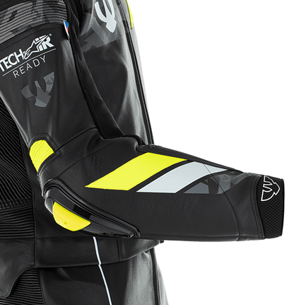 PSI DELTA Zweiteiler Lederkombi Herren Schwarz-gelb-weiss