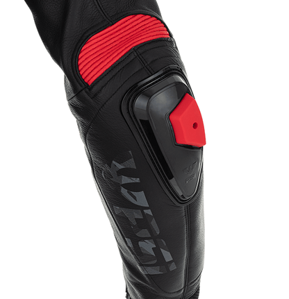 PSI DELTA Zweiteiler Lederkombi Herren Schwarz-rot-weiss