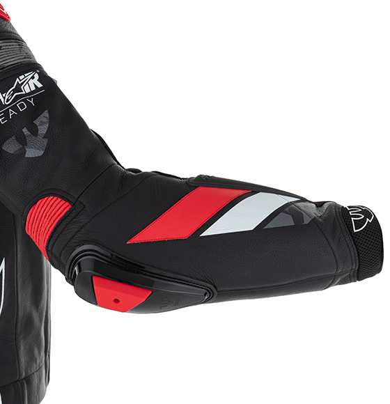 PSI DELTA Zweiteiler Lederkombi Herren Schwarz-rot-weiss