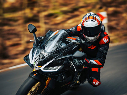 PSI DELTA Zweiteiler Lederkombi Herren Schwarz-rot-weiss