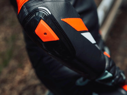 PSI DELTA Zweiteiler Lederkombi Herren Schwarz-rot-weiss