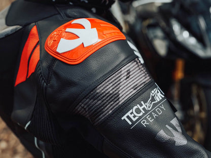 PSI DELTA Zweiteiler Lederkombi Herren Schwarz-rot-weiss