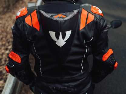 PSI DELTA Zweiteiler Lederkombi Herren Schwarz-rot-weiss