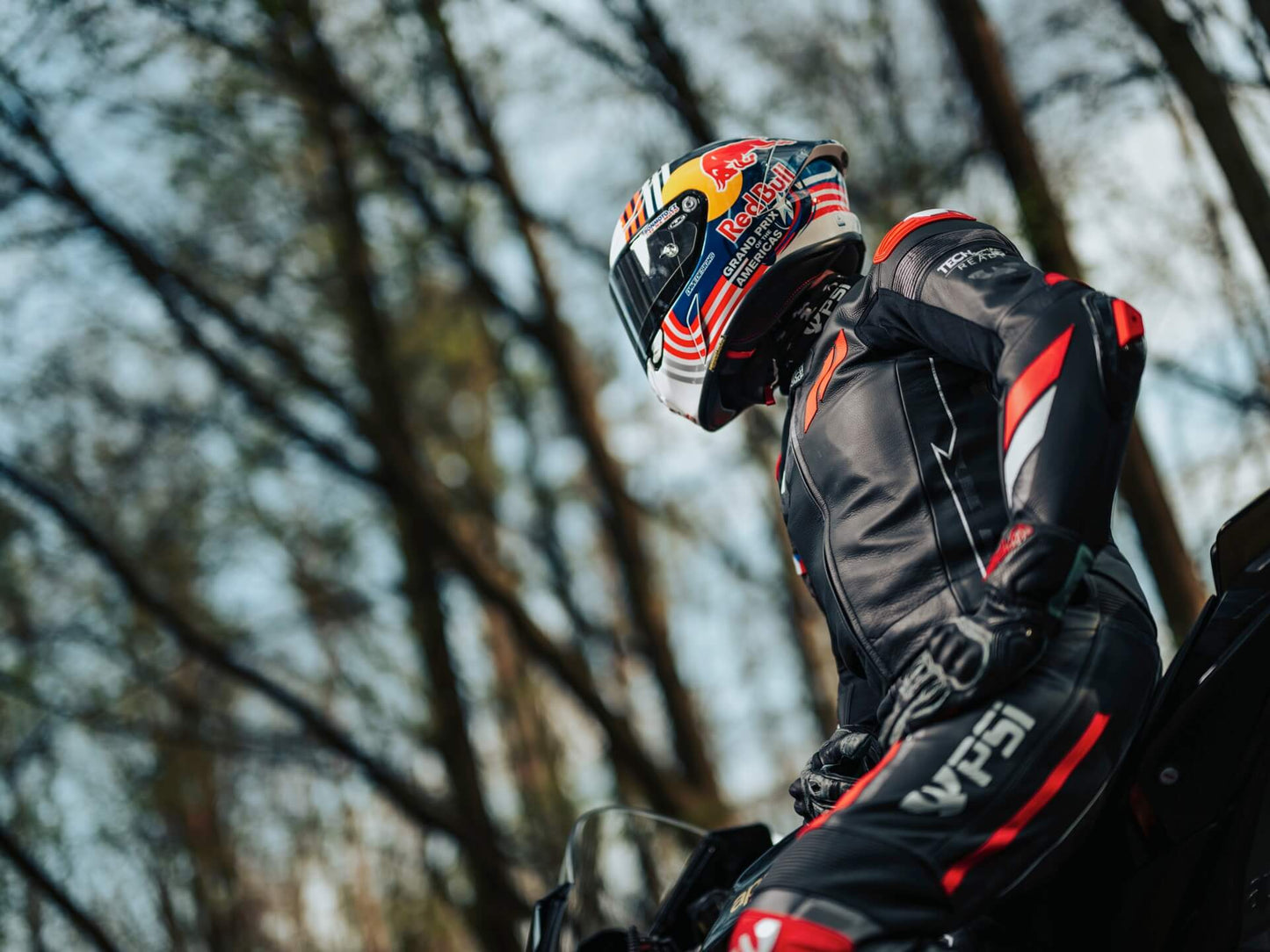 PSI DELTA Zweiteiler Lederkombi Herren Schwarz-rot-weiss